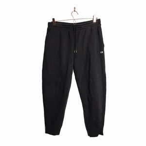 Layer 8 | Black Moto Rib Detail Jogger Sweatpants •